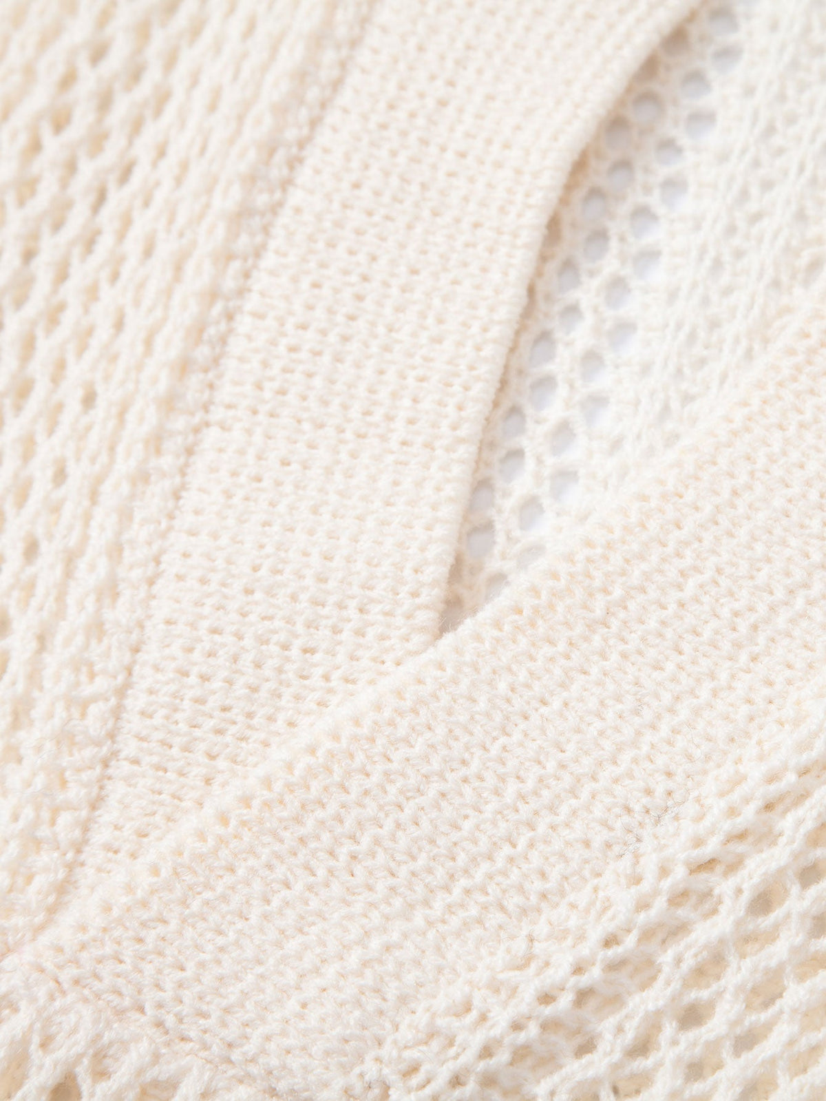 Polo de crochet cuello en V relajado
