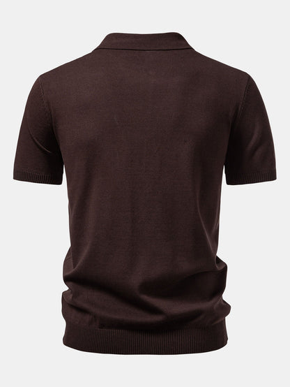 Polo jacquard Twist con cremallera