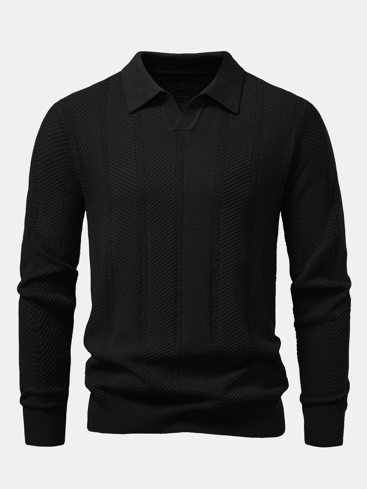 Polo de rayas cuello en V manga larga