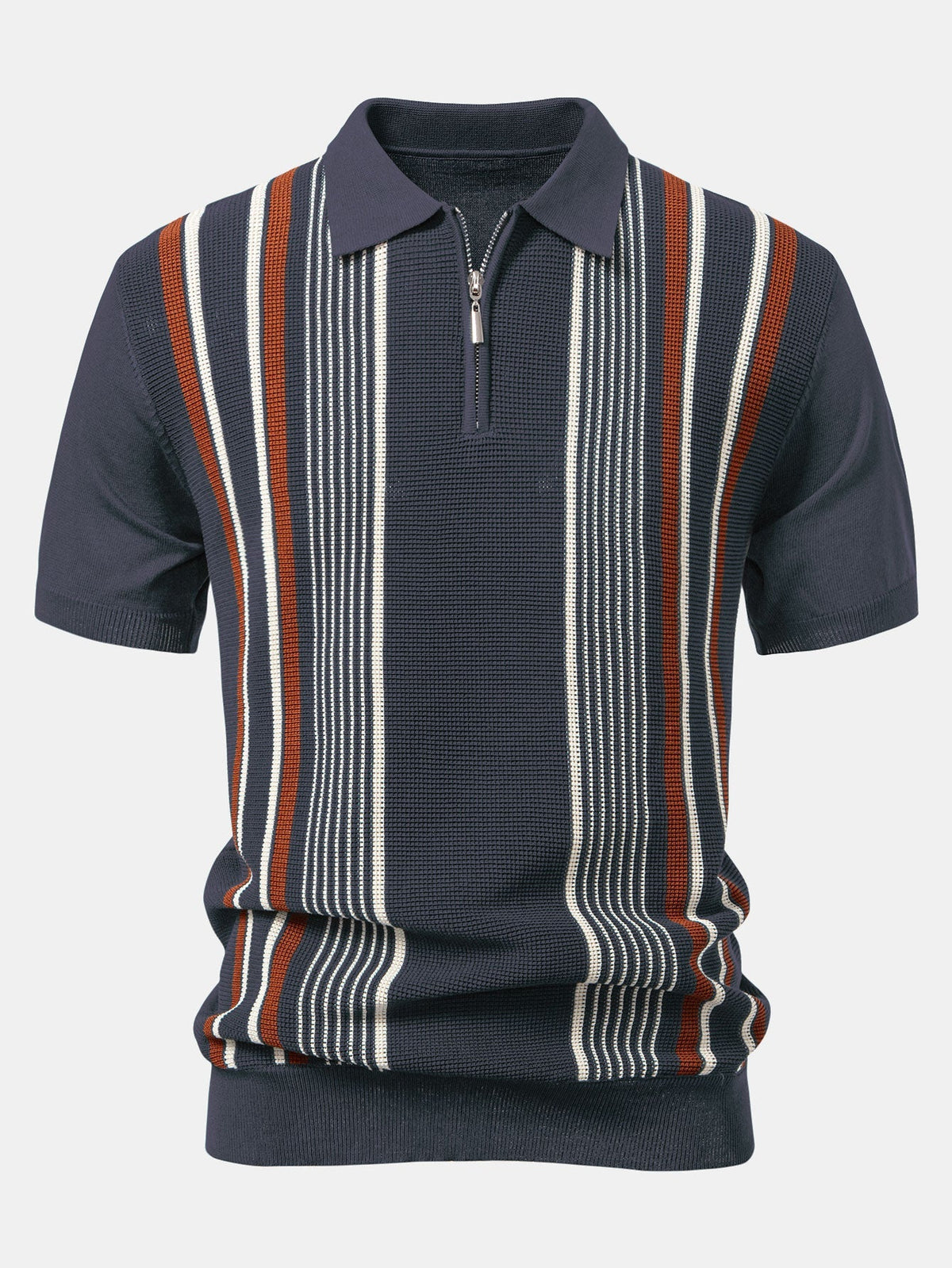 Conjunto polo rayas cremallera y lino