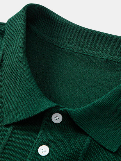 Conjunto polo jacquard y pantalón recto
