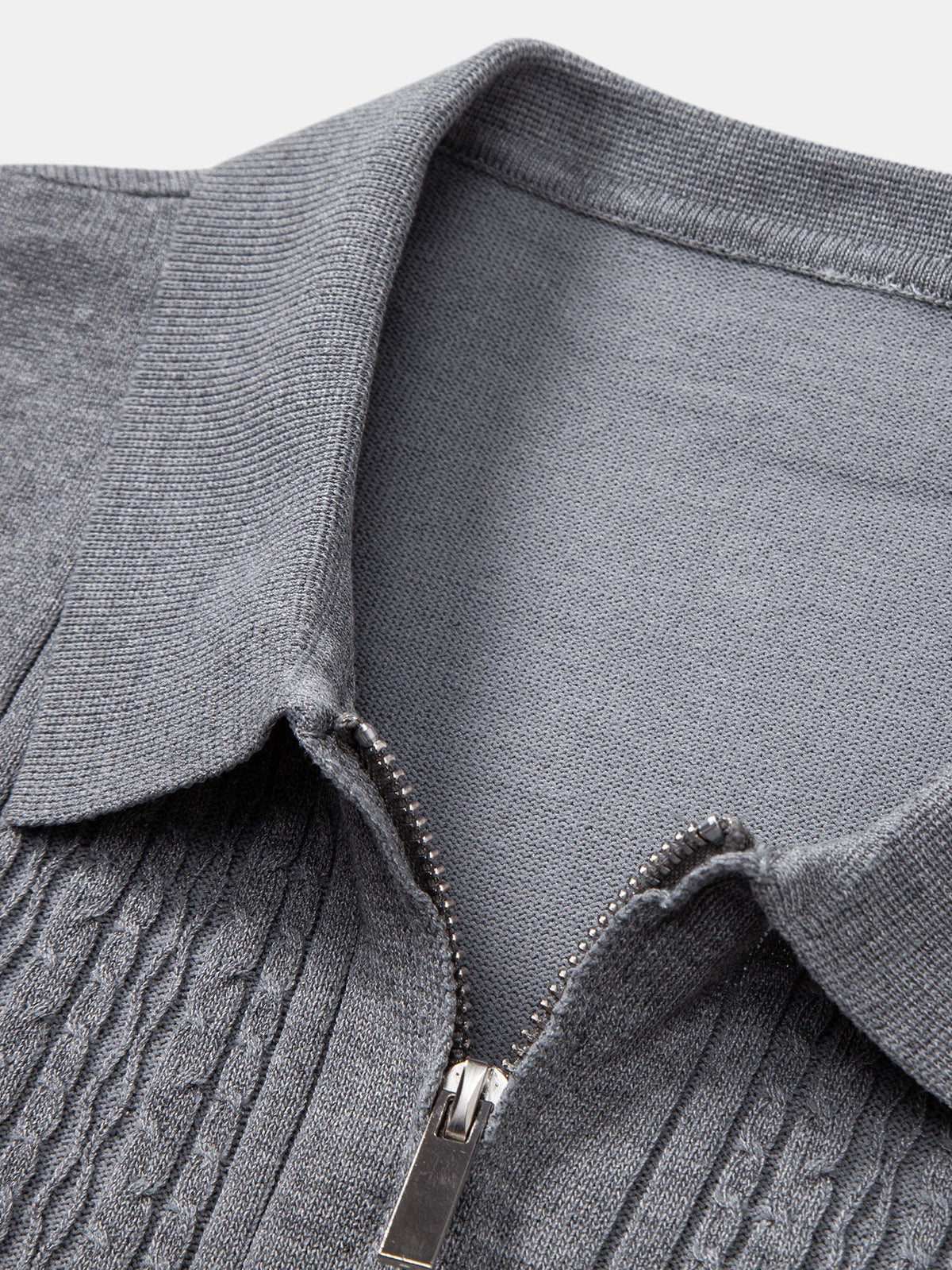 Polo jacquard Twist con cremallera