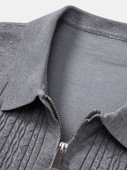 Polo jacquard Twist con cremallera