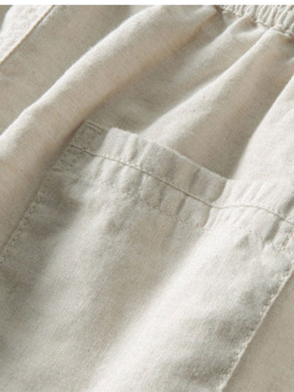 Conjunto polo rayas cremallera y lino