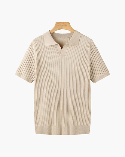 Polo casual cuello pico – Negro