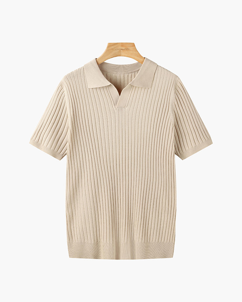 Polo casual cuello pico – Blanco