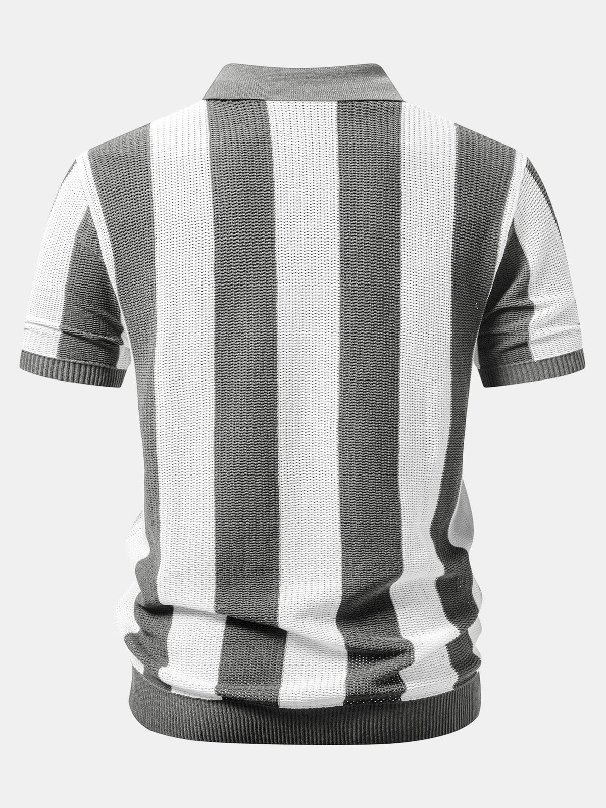 Polo de punto con cremallera a rayas