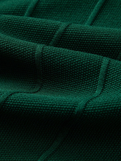 Conjunto polo jacquard y pantalón recto
