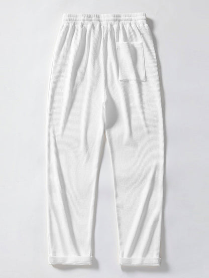 Conjunto polo texturizado y pantalón recto