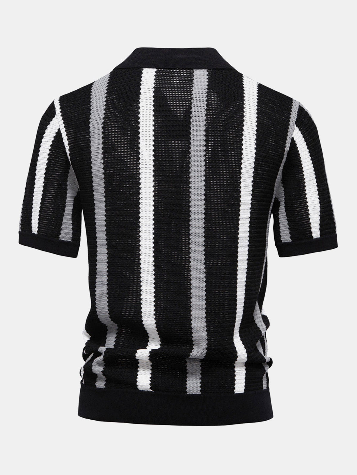 Conjunto polo rayas cuello V y lino