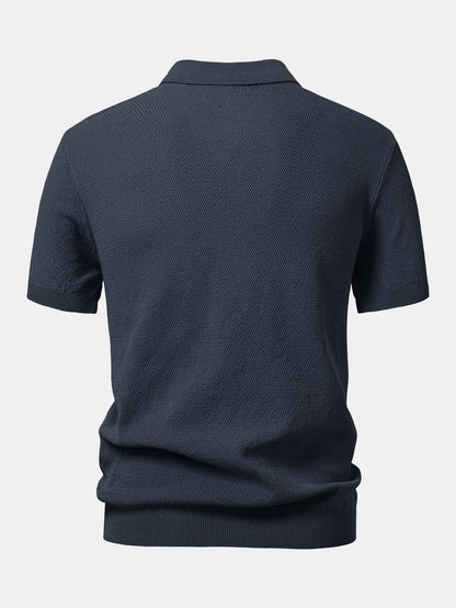 Polo de punto con cremallera texturizada