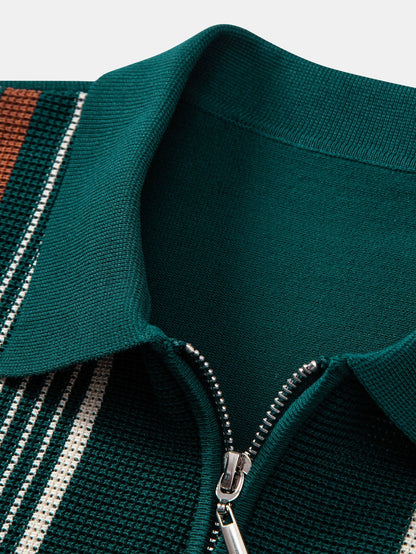 Conjunto polo rayas cremallera y lino