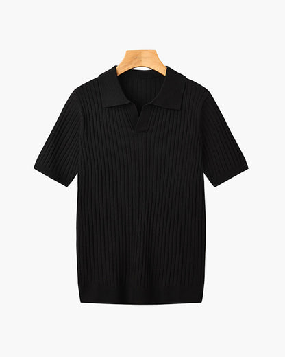 Polo casual cuello pico – Blanco