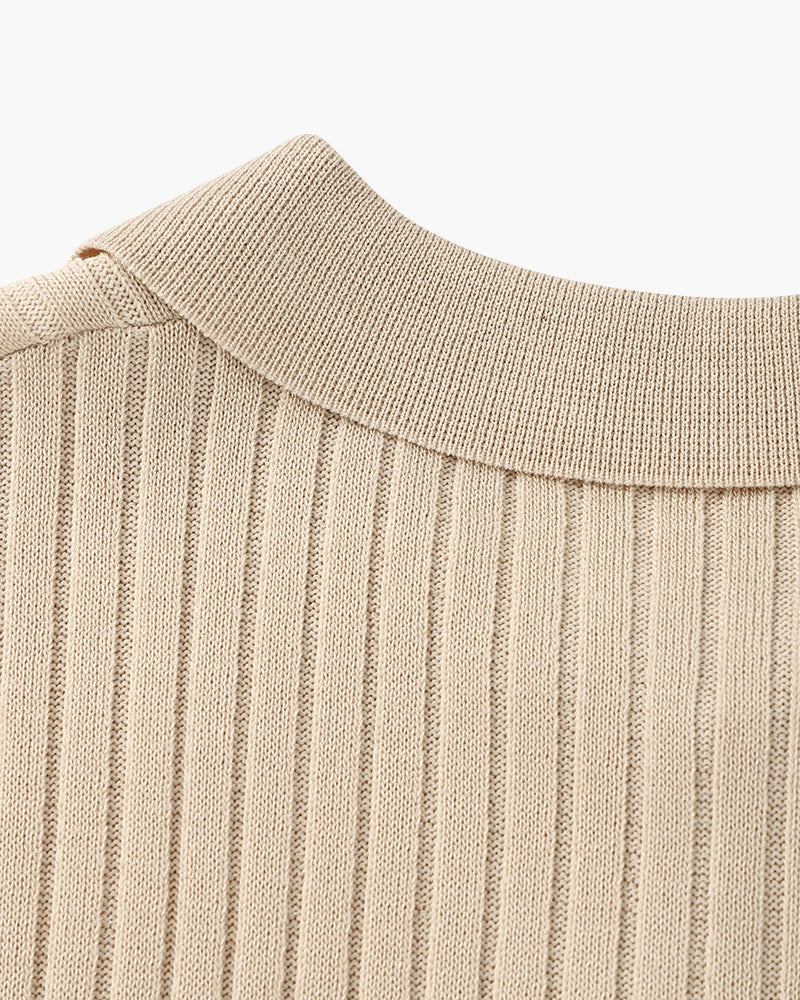 Polo casual cuello pico – Blanco