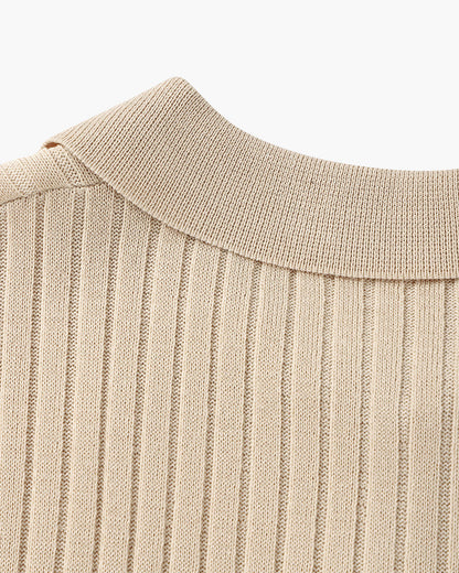 Polo casual cuello pico – Blanco