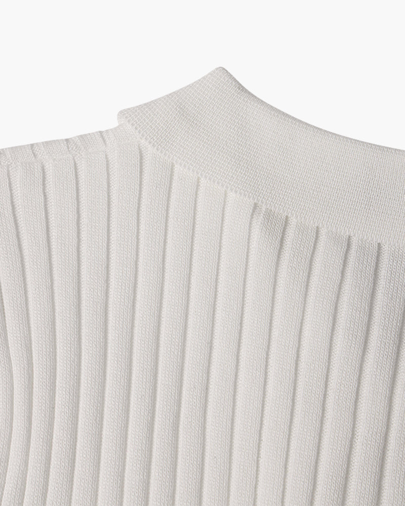 Polo casual cuello pico – Blanco