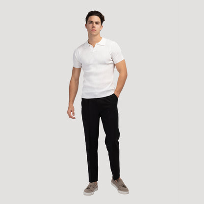 Polo casual cuello pico – Negro