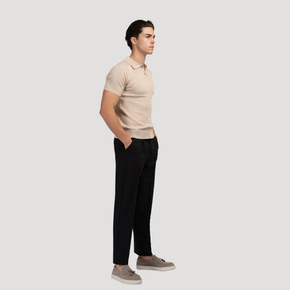 Polo casual cuello pico – Beige