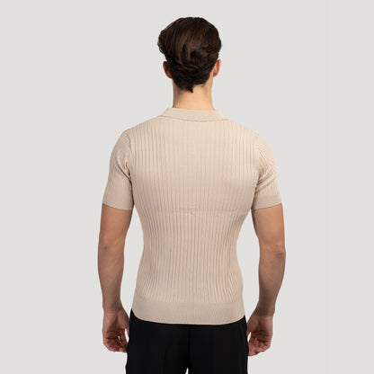 Polo casual cuello pico – Negro