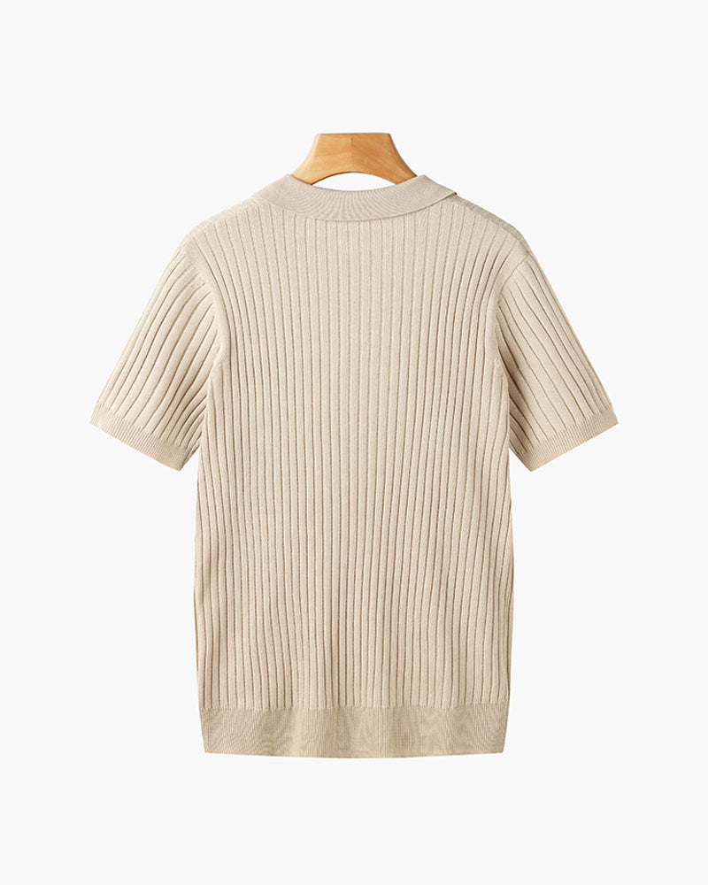 Polo casual cuello pico – Blanco