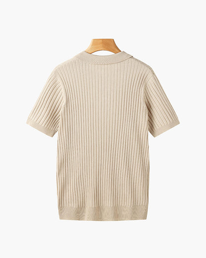 Polo casual cuello pico – Blanco