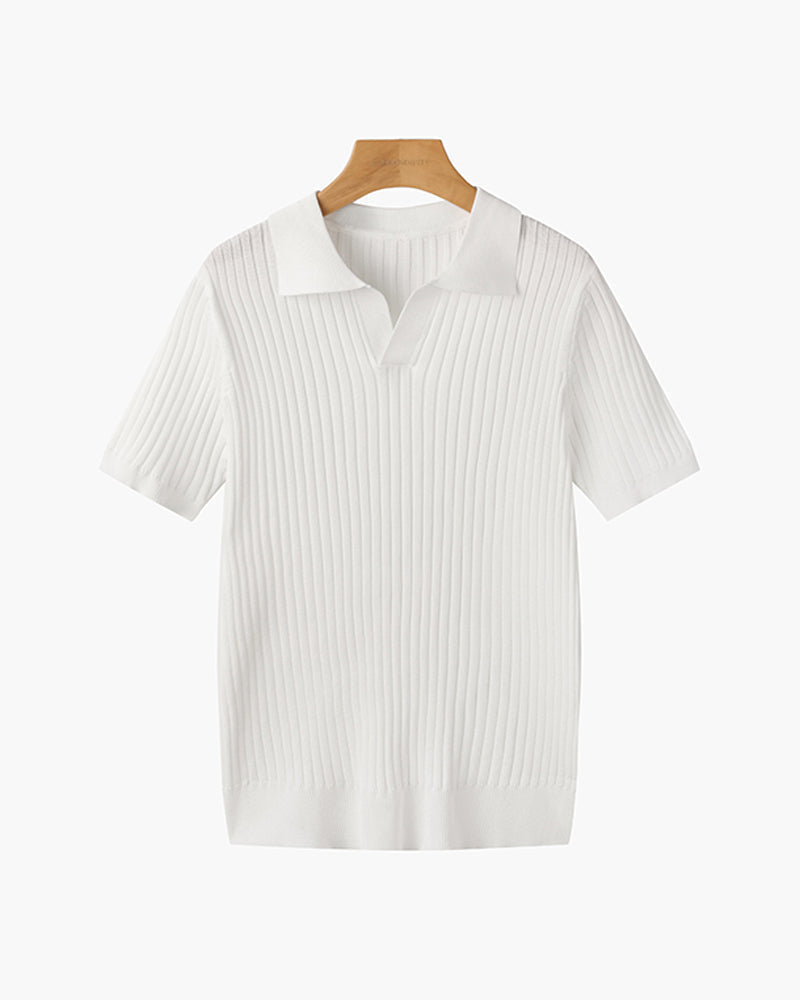 Polo casual cuello pico – Blanco