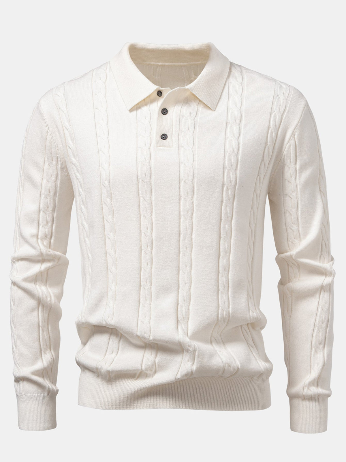 Polo de punto retorcido manga larga