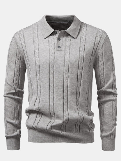 Polo de punto retorcido manga larga