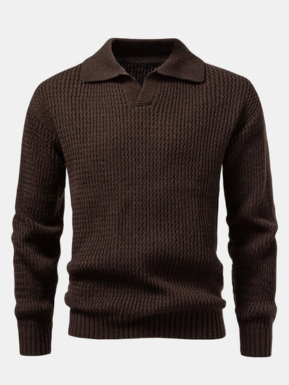 Polo jacquard de ondas cuello en V