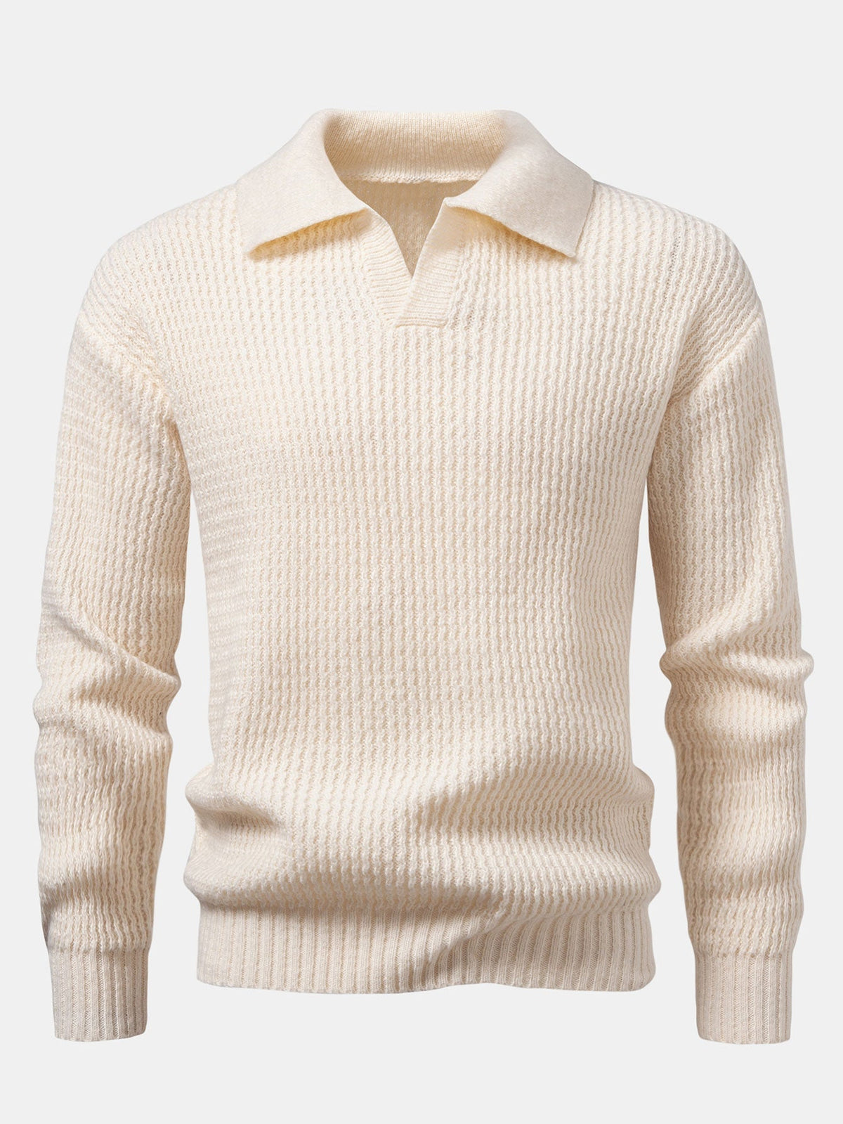 Polo jacquard de ondas cuello en V