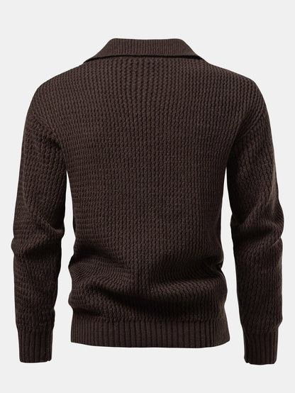 Polo jacquard de ondas cuello en V