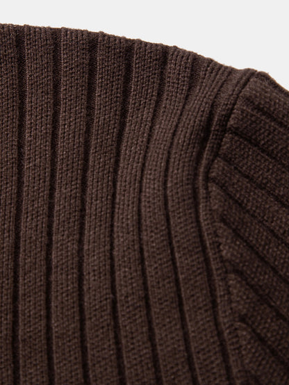 Polo de punto a rayas con cuello de canalé