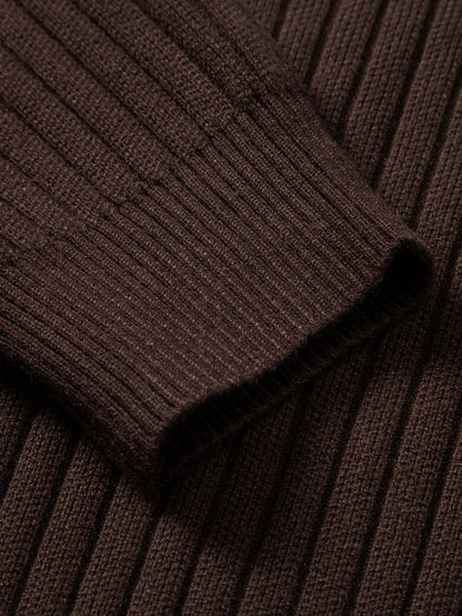 Polo de punto a rayas con cuello de canalé