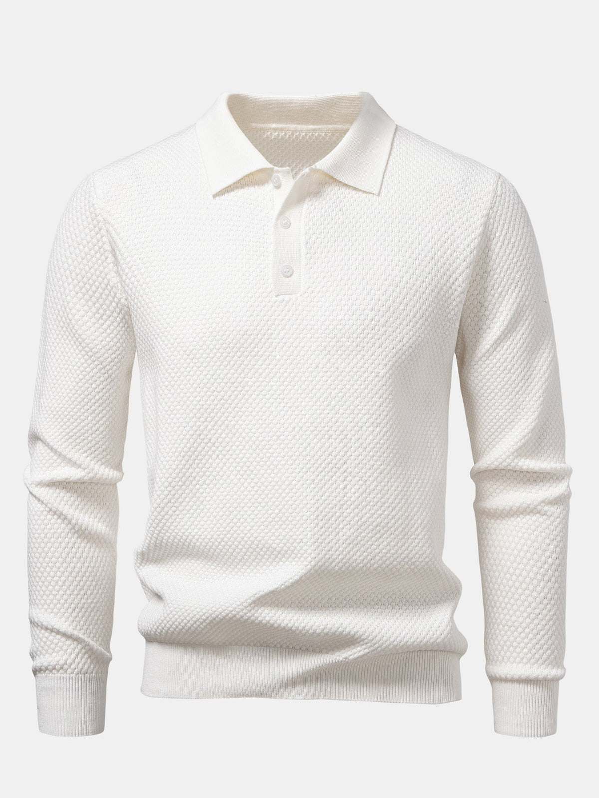 Polo texturizado piña manga larga