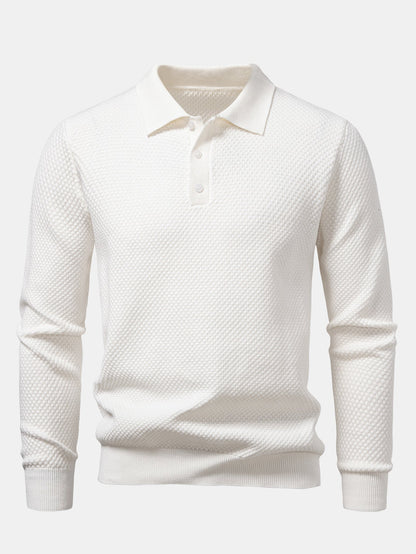 Polo texturizado piña manga larga