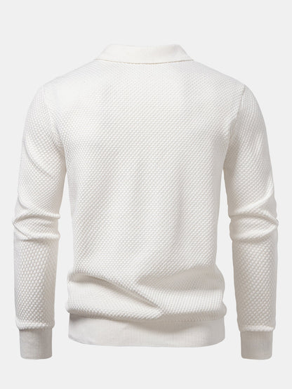 Polo texturizado piña manga larga
