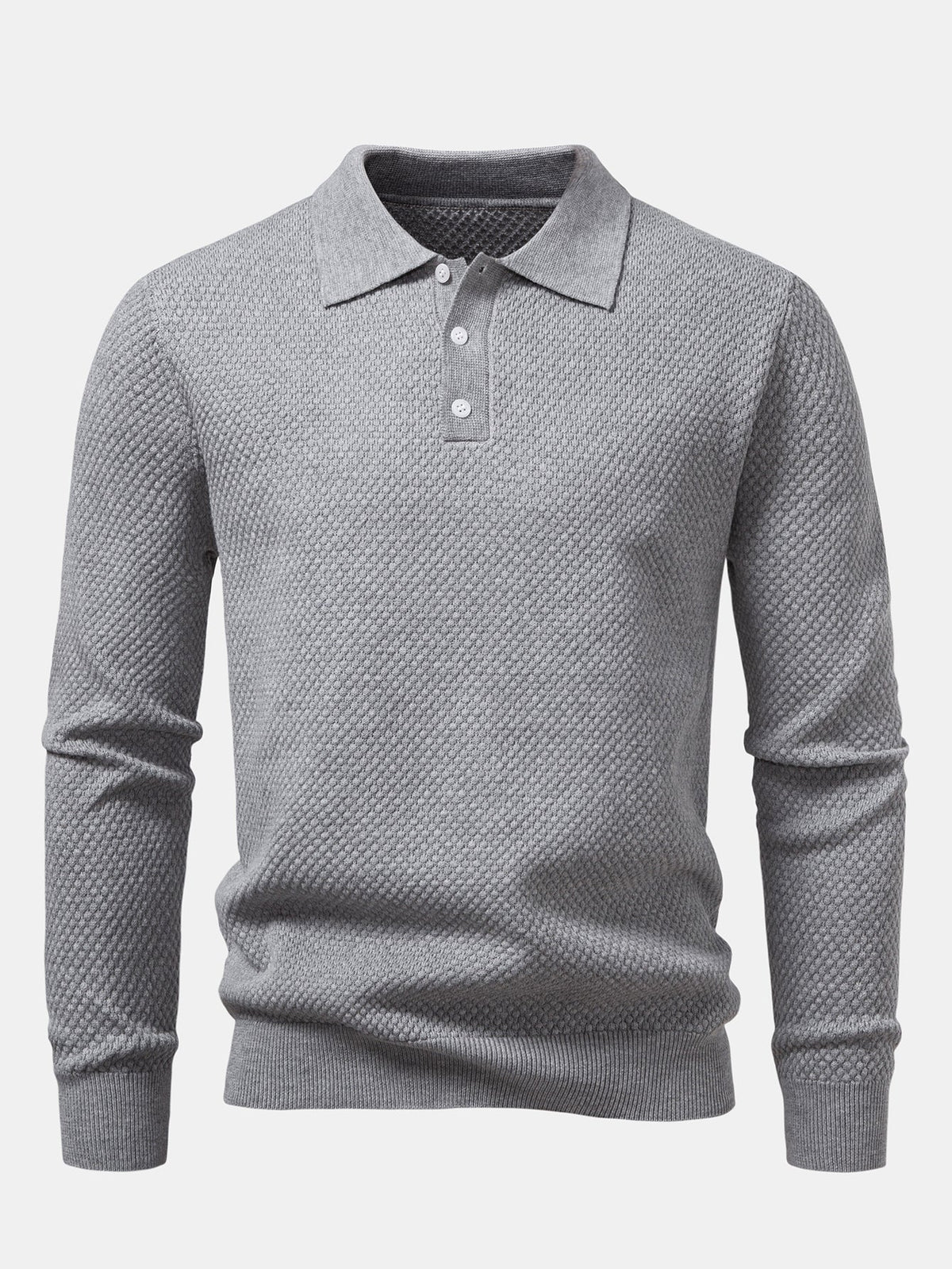 Polo texturizado piña manga larga