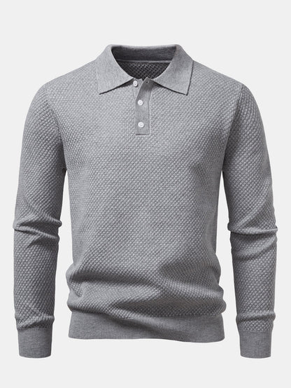 Polo texturizado piña manga larga