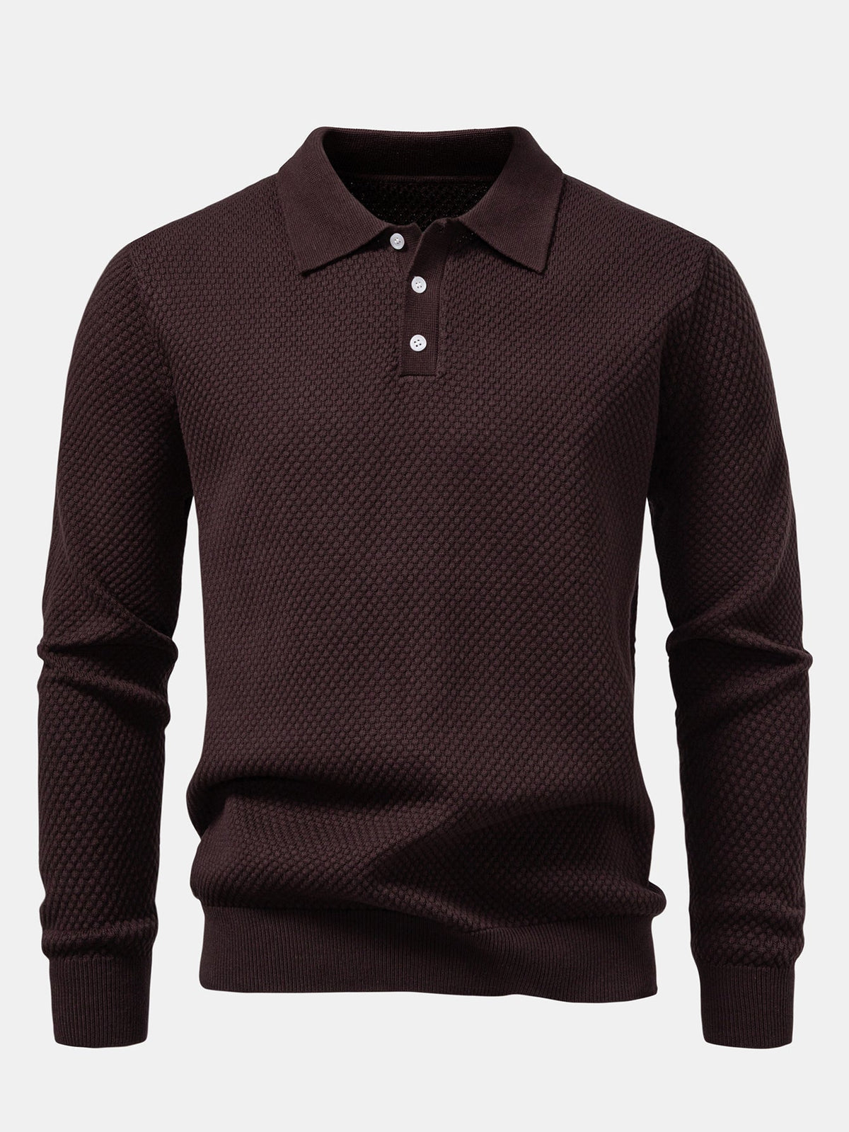 Polo texturizado piña manga larga