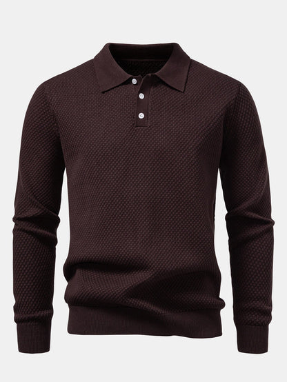 Polo texturizado piña manga larga