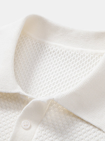 Polo texturizado piña manga larga