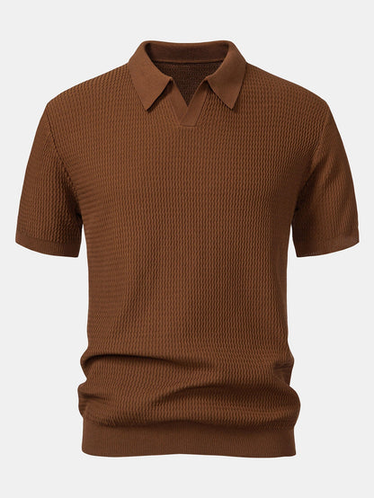 Conjunto polo jacquard y pantalón cónico