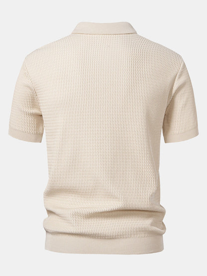 Conjunto polo jacquard y pantalón cónico