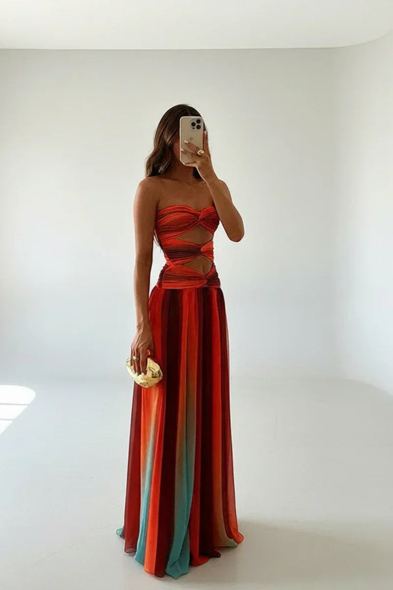 Vestido Maxi Elegante Calado Mujer