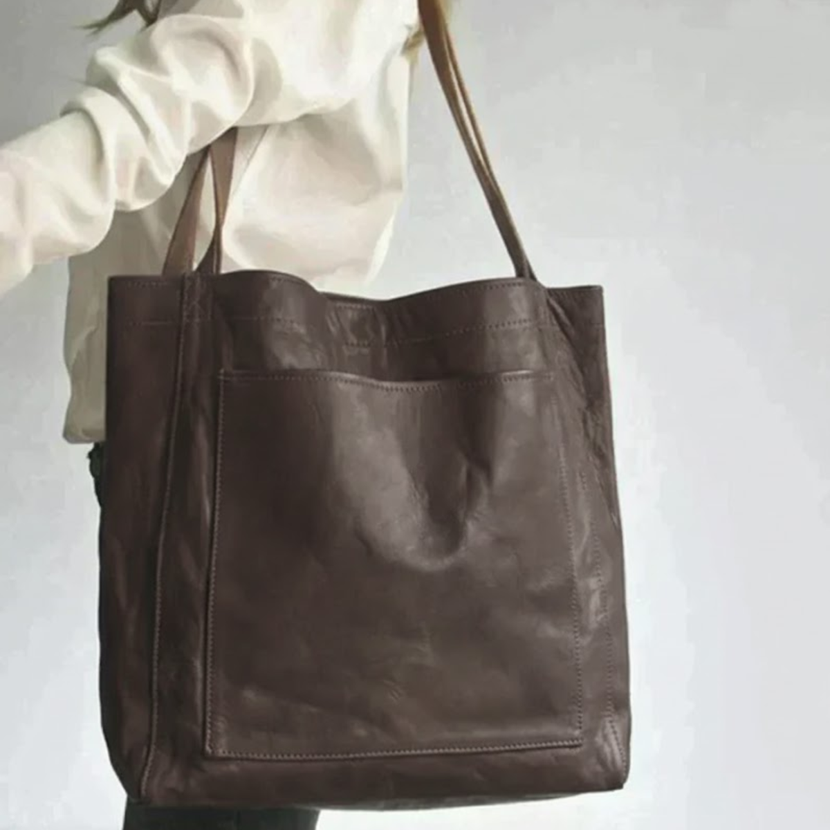 Bolso de cuero mujer elegante grande – bolso tote moderno resistente y versátil