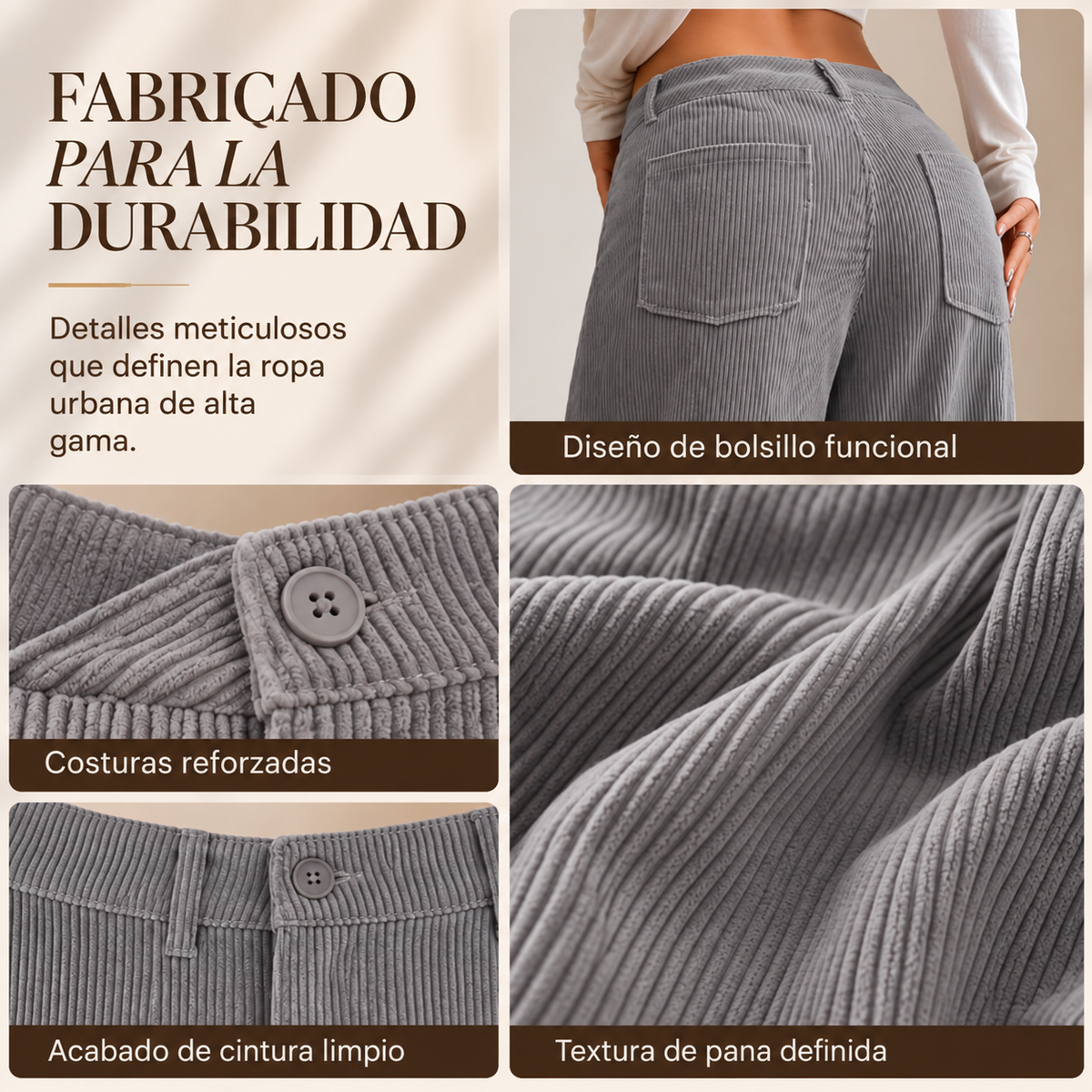 Alicia pantalones anchos y cómodos de corte holgado para mujer