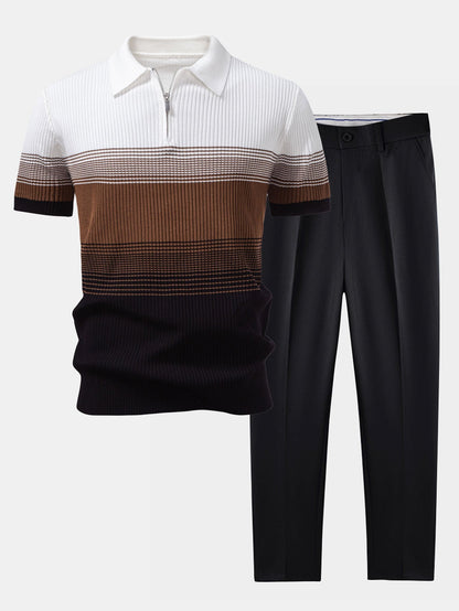 Conjunto polo degradado y pantalón cónico