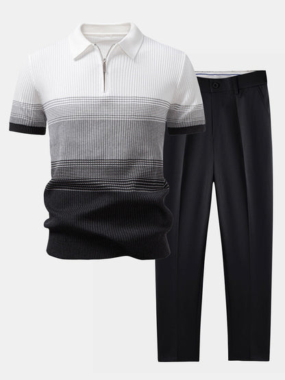 Conjunto polo degradado y pantalón cónico