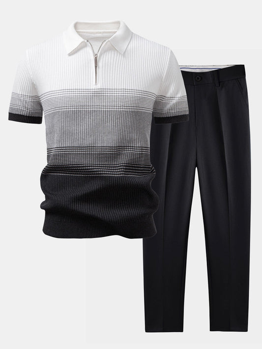 Conjunto polo degradado y pantalón cónico
