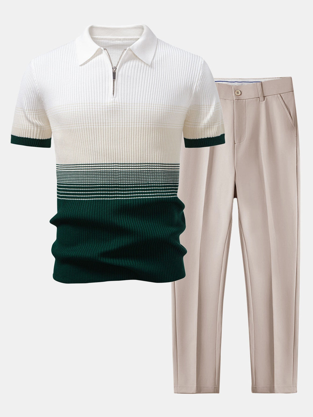 Conjunto polo degradado y pantalón cónico